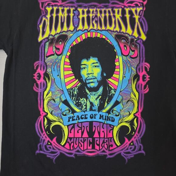 Jimi Hendrix L Karl Ferris Psychedelic Black T-Shirt Peace of Mind 69 - Picture 8 of 8